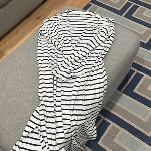 J. Jill Navy and White Striped Cardigan